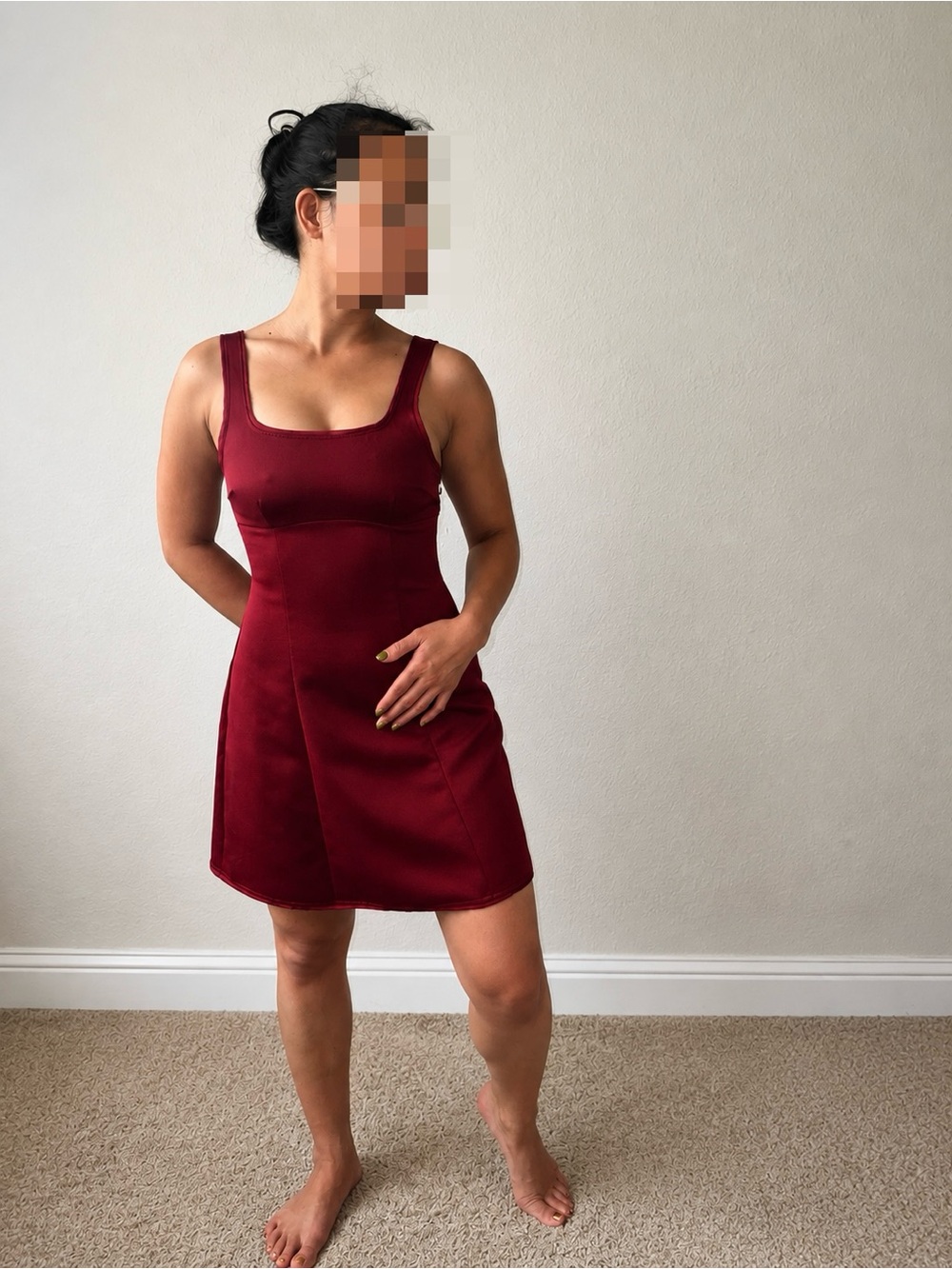 H&M Divided Burgundy Mini Dress – Size XS ❤️